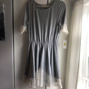 Gray dress with lace